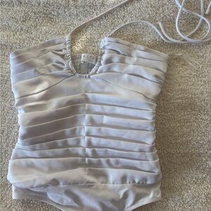 Astr the label white ruched bodysuit